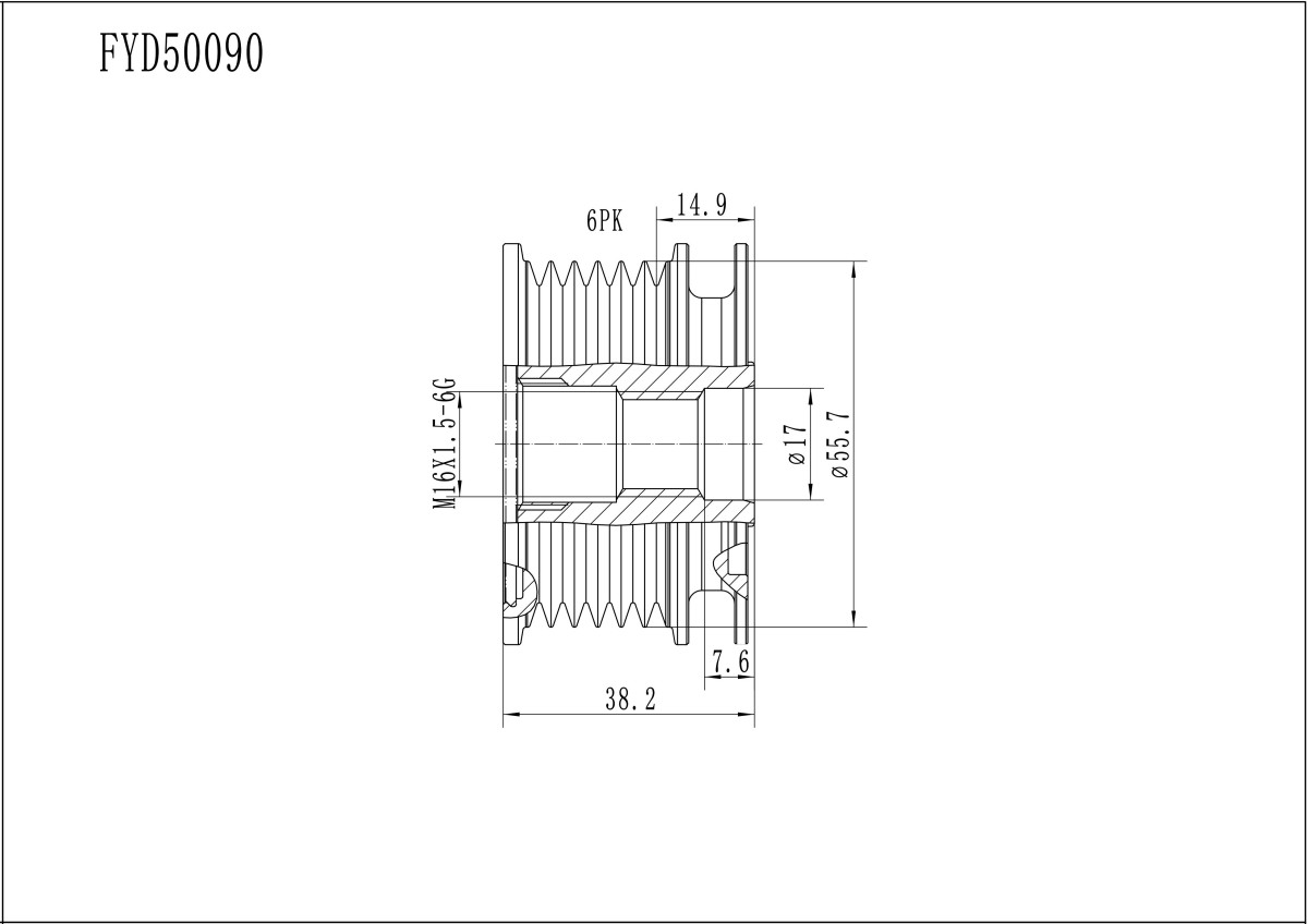 FYD50090 Overrunning Alternator Pulley