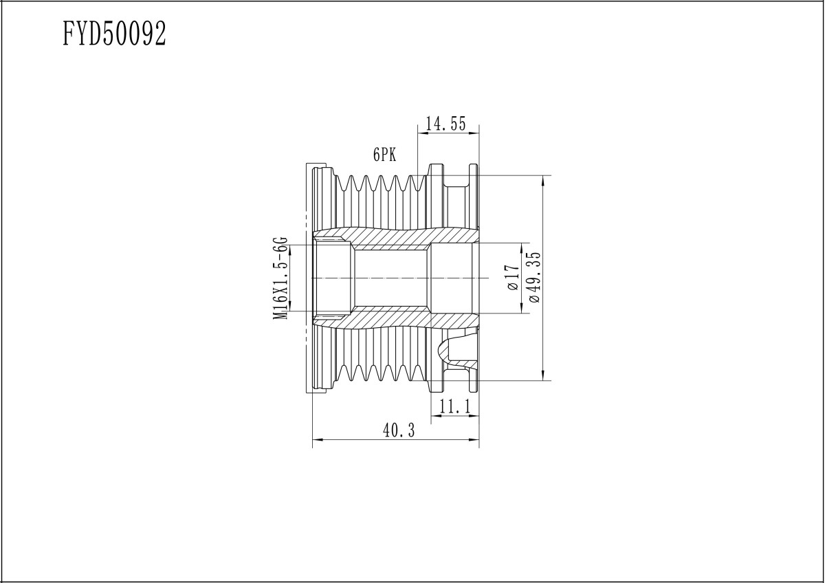 FYD50092 Overrunning Alternator Pulley