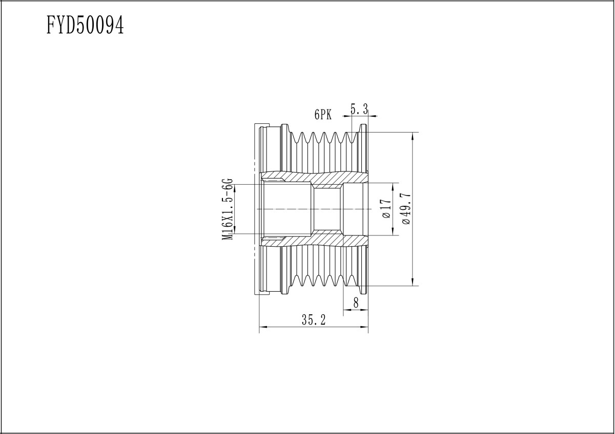 FYD50094 Overrunning Alternator Pulley