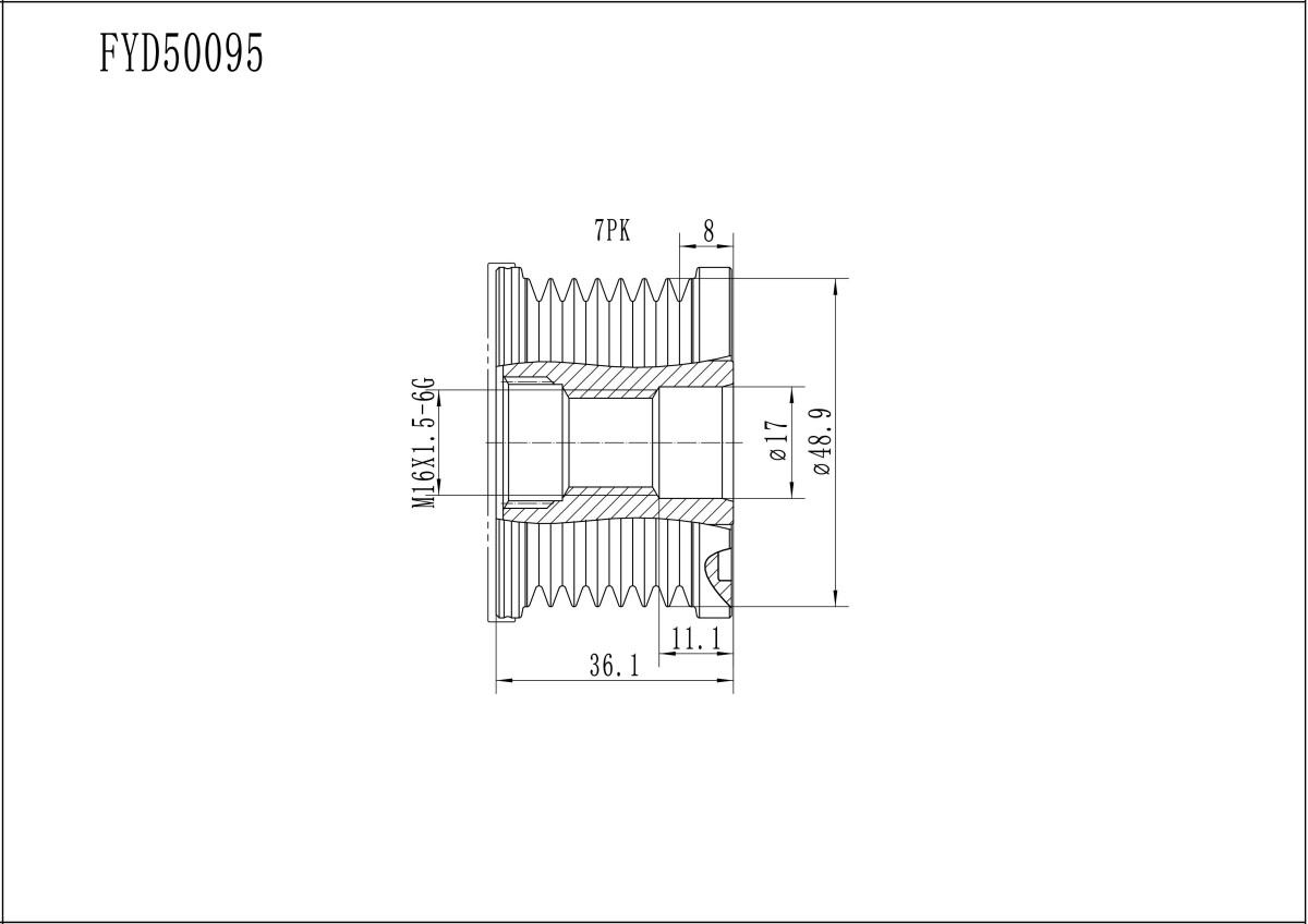 FYD50095 Overrunning Alternator Pulley