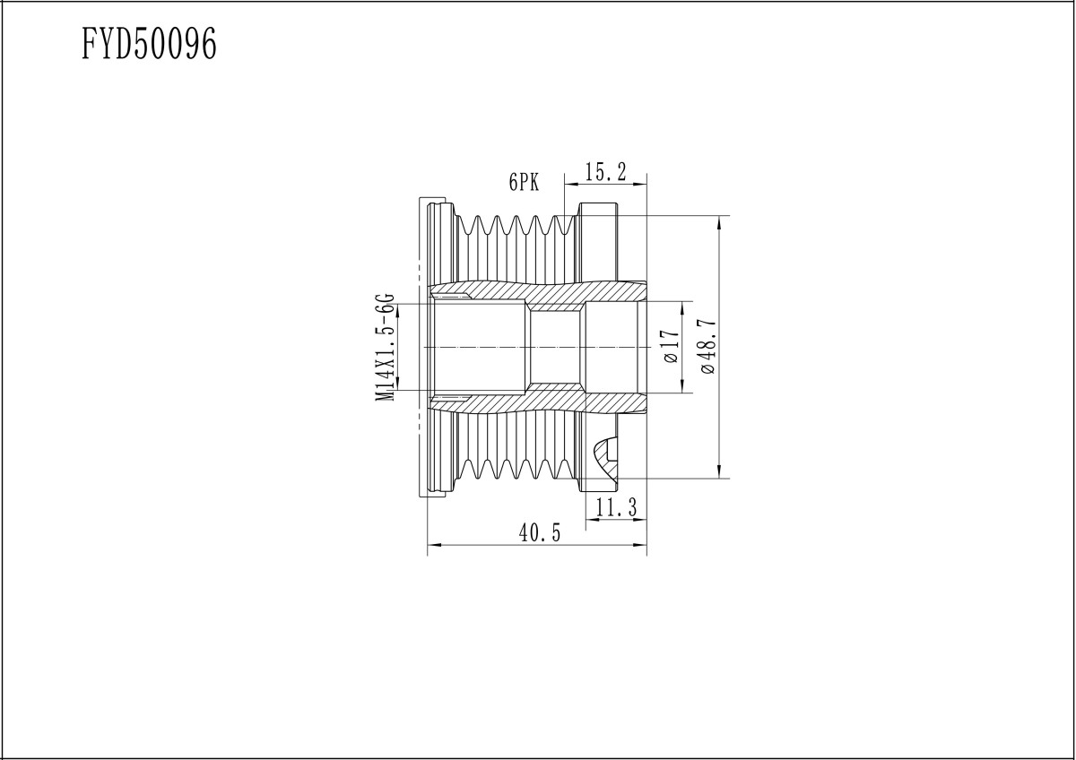 FYD50096 Overrunning Alternator Pulley