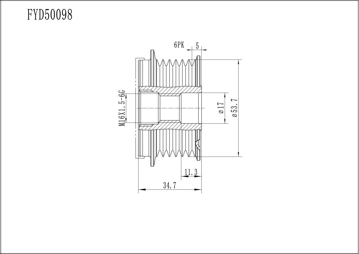 FYD50098 Overrunning Alternator Pulley