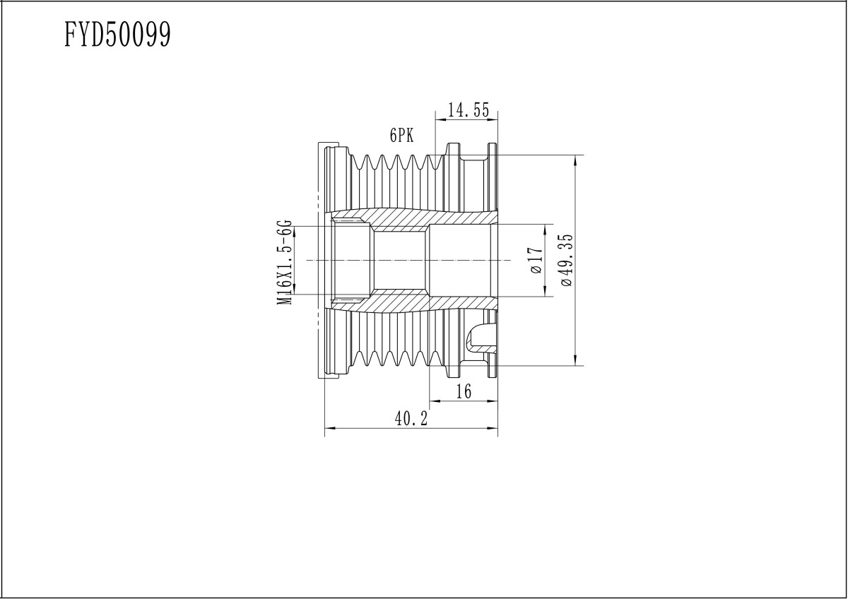 FYD50099 Overrunning Alternator Pulley