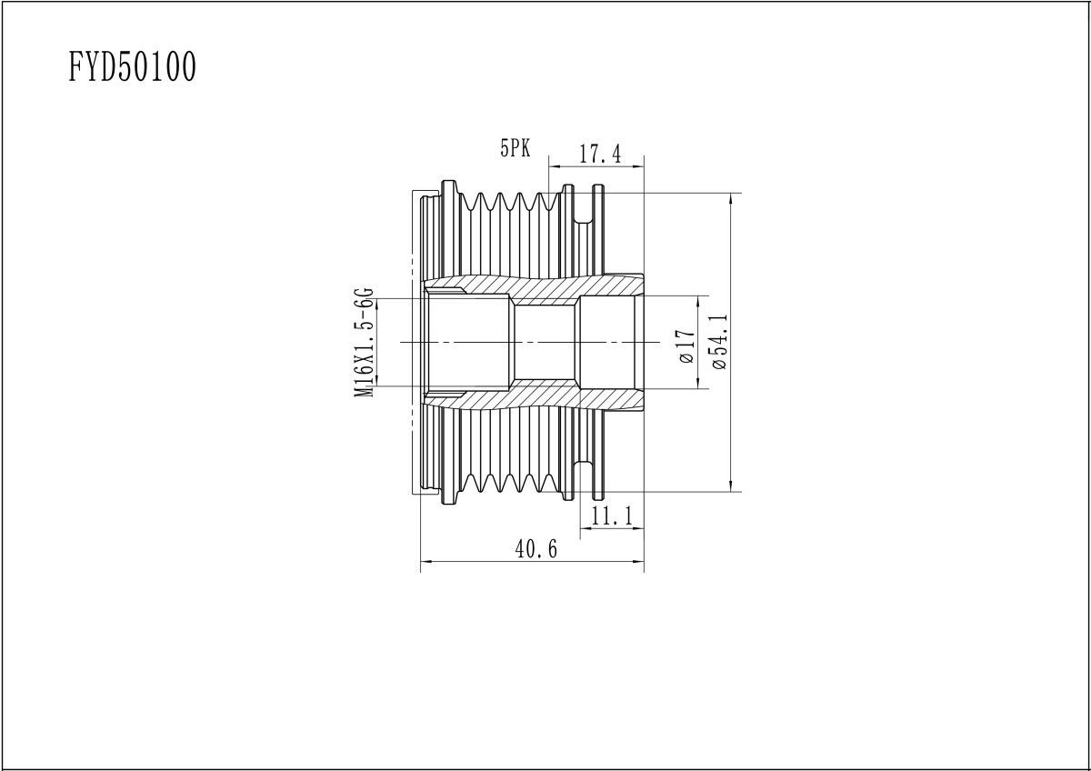 FYD50100 Overrunning Alternator Pulley