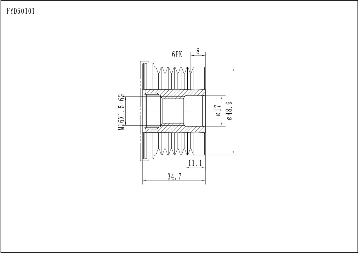 FYD50101 Overrunning Alternator Pulley