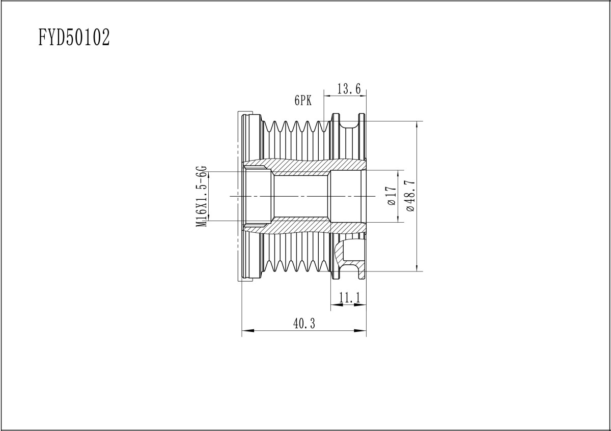 FYD50102 Overrunning Alternator Pulley