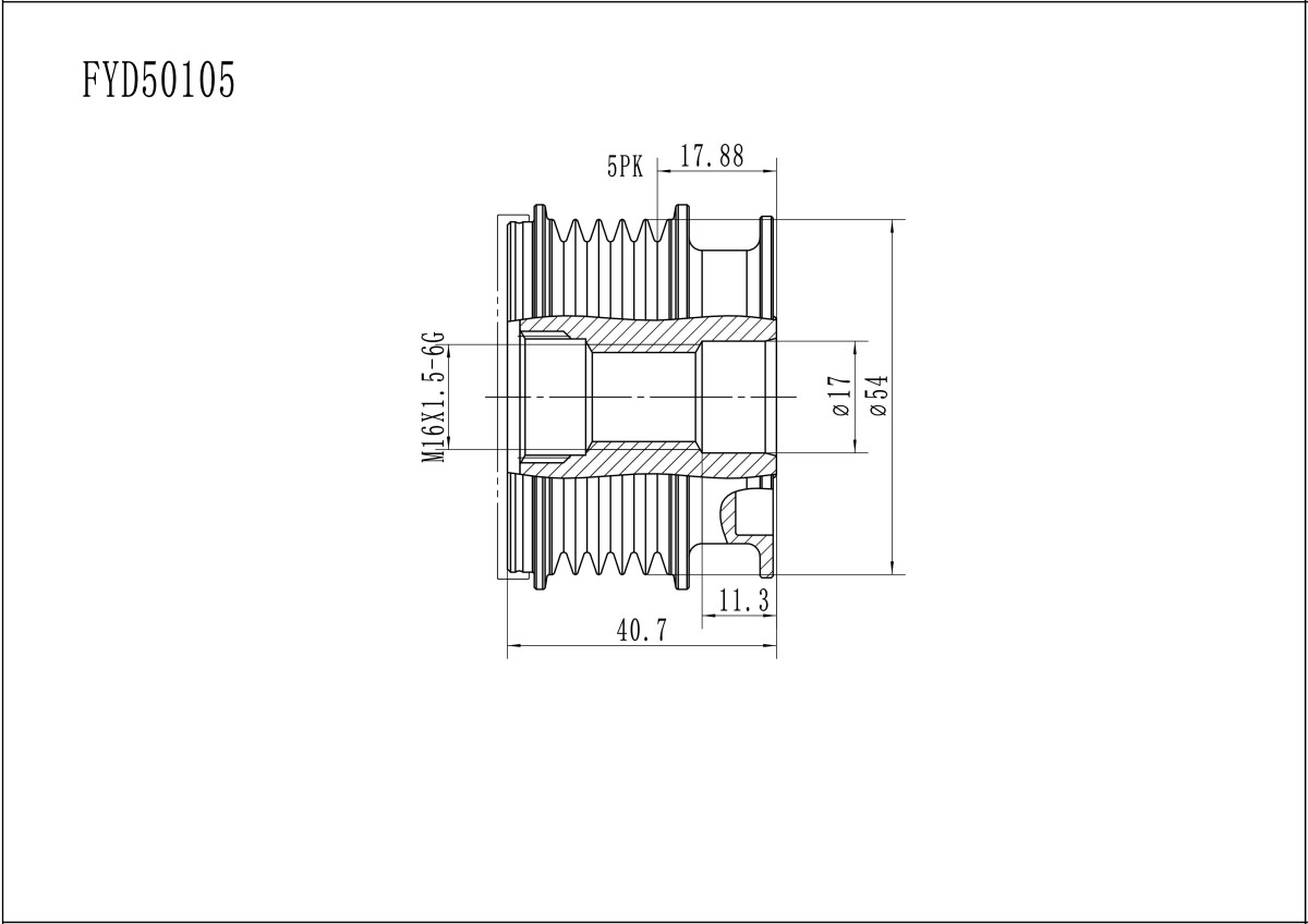 FYD50105 Overrunning Alternator Pulley