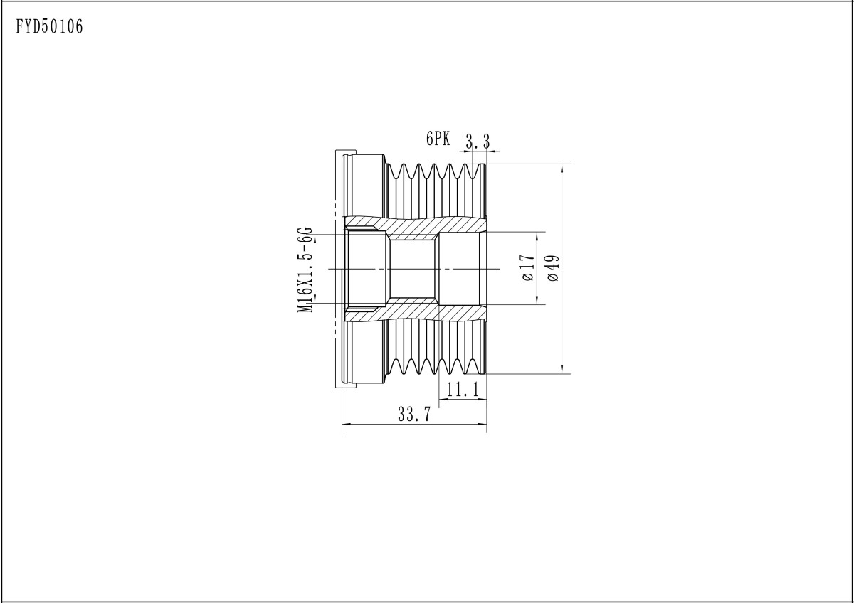 FYD50106 Overrunning Alternator Pulley