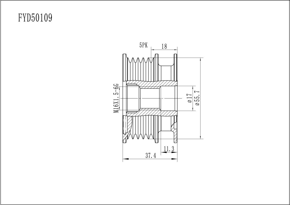 FYD50109 Overrunning Alternator Pulley