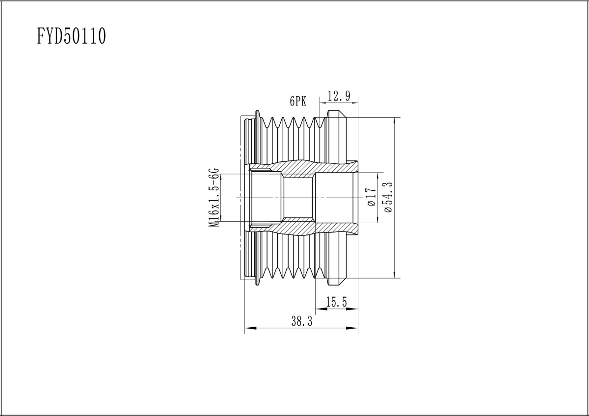 FYD50110 Overrunning Alternator Pulley