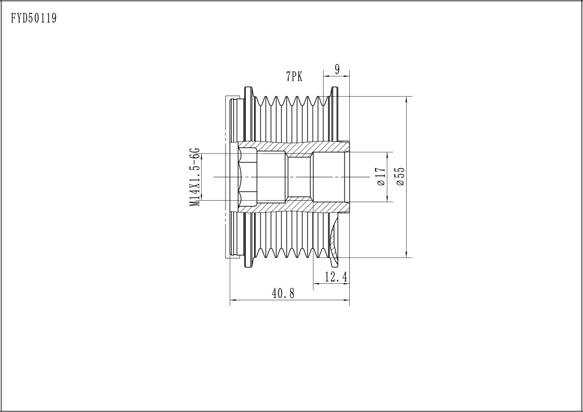 FYD50119 Overrunning Alternator Pulley
