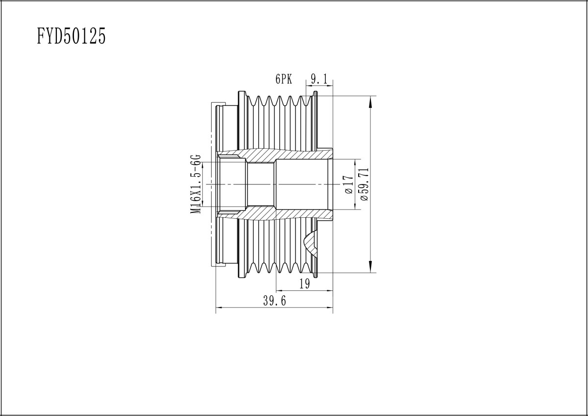 FYD50125 Overrunning Alternator Pulley