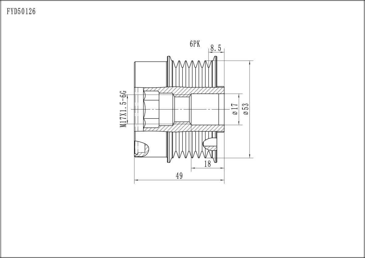 FYD50126 Overrunning Alternator Pulley