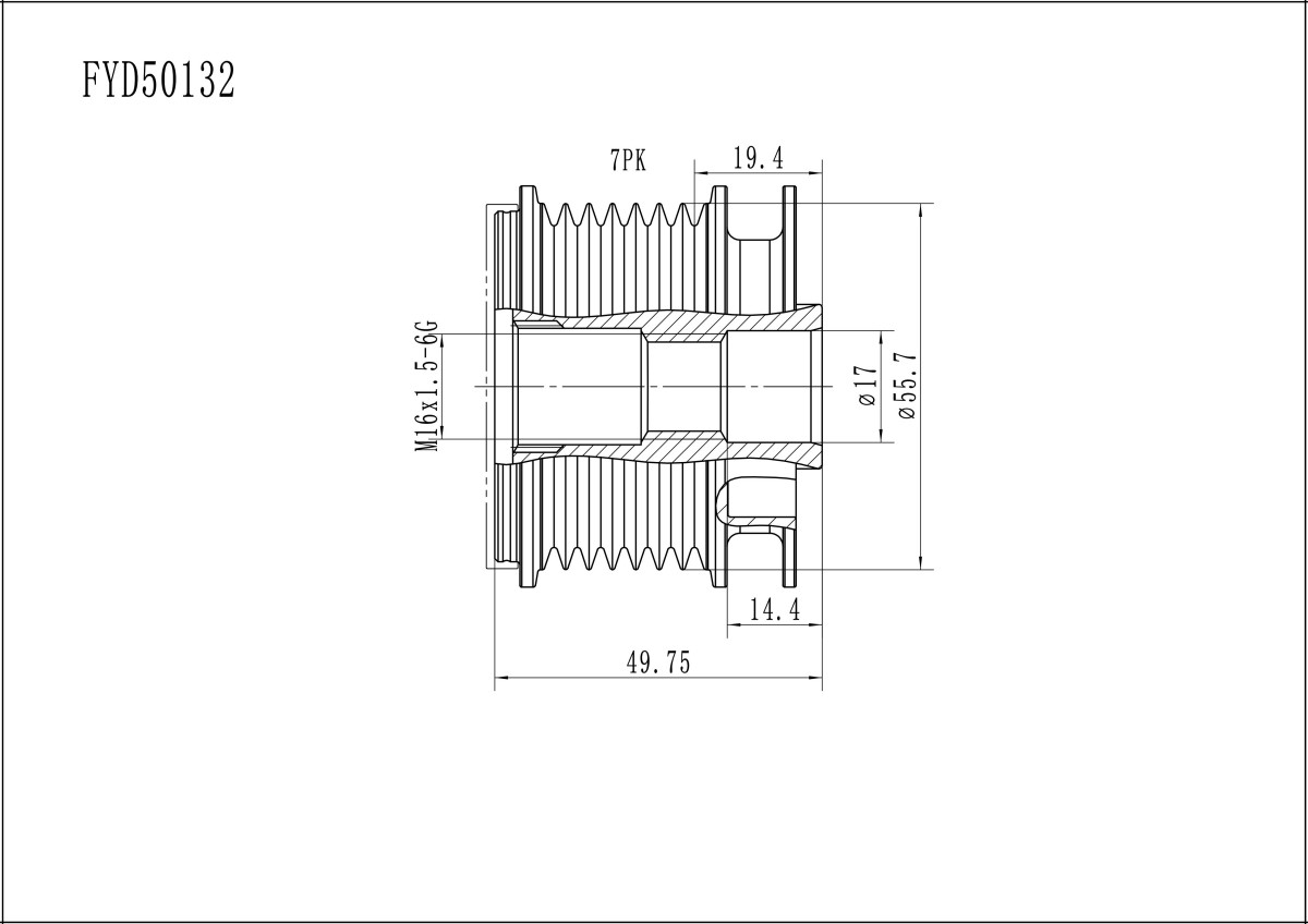 FYD50132 Overrunning Alternator Pulley