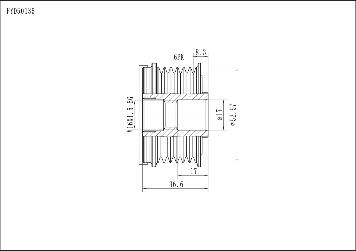 FYD50135 Overrunning Alternator Pulley