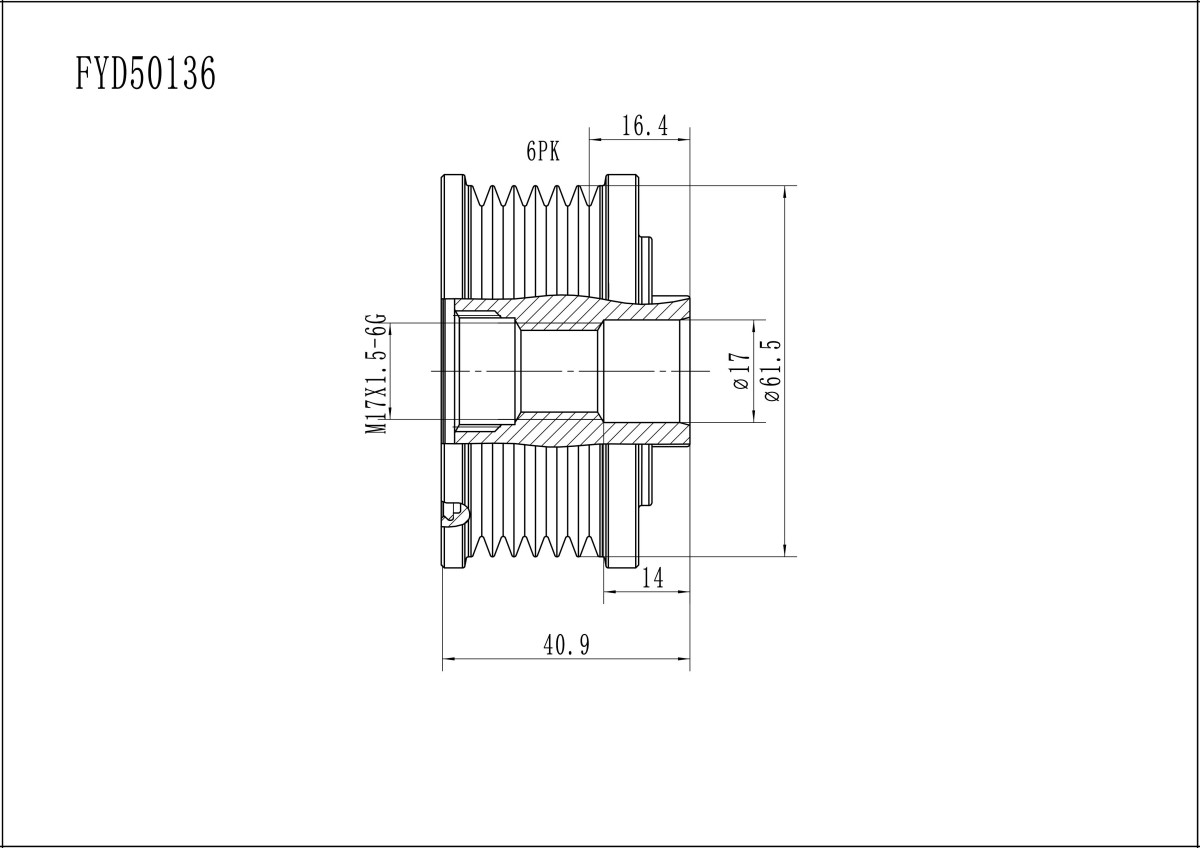 FYD50136 Overrunning Alternator Pulley