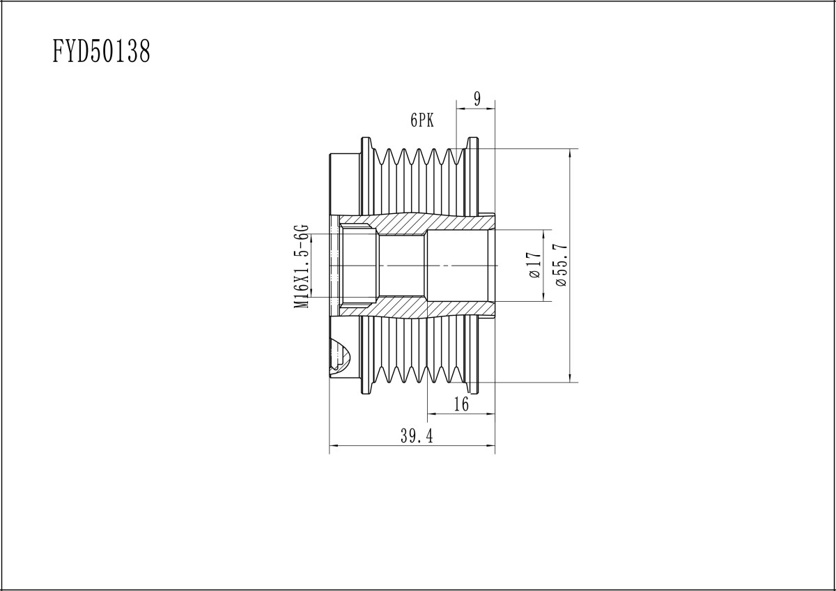FYD50138 Overrunning Alternator Pulley