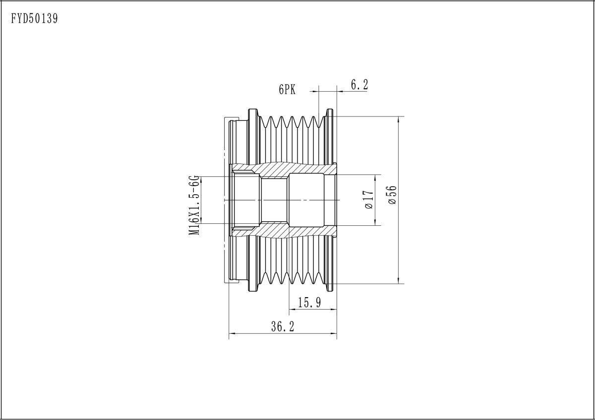 FYD50139 Overrunning Alternator Pulley
