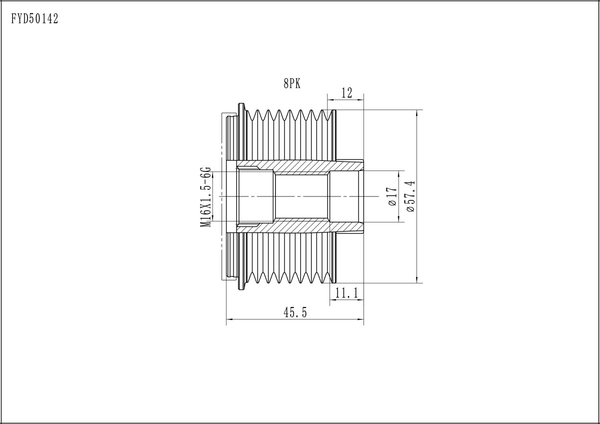 FYD50142 Overrunning Alternator Pulley
