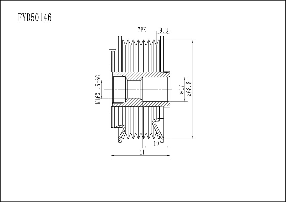 FYD50146 Overrunning Alternator Pulley
