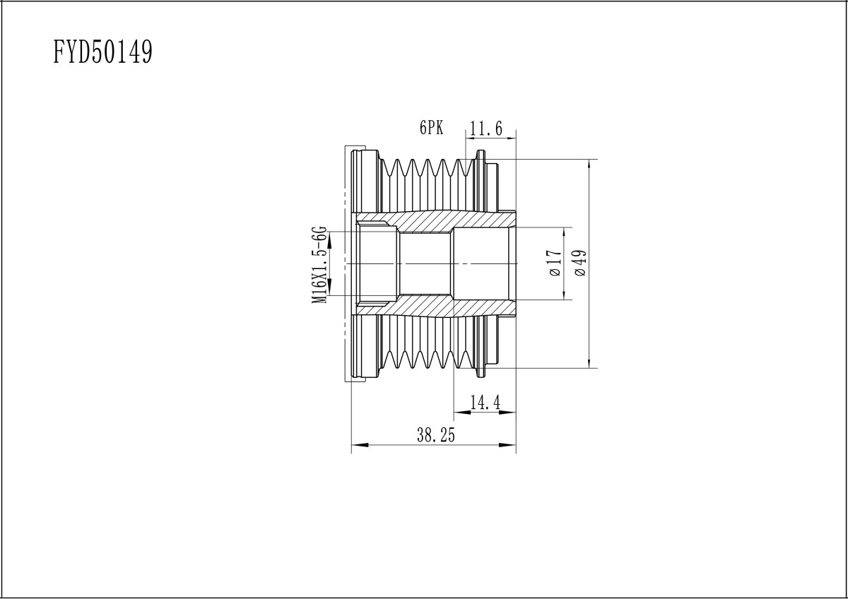 FYD50149 Overrunning Alternator Pulley