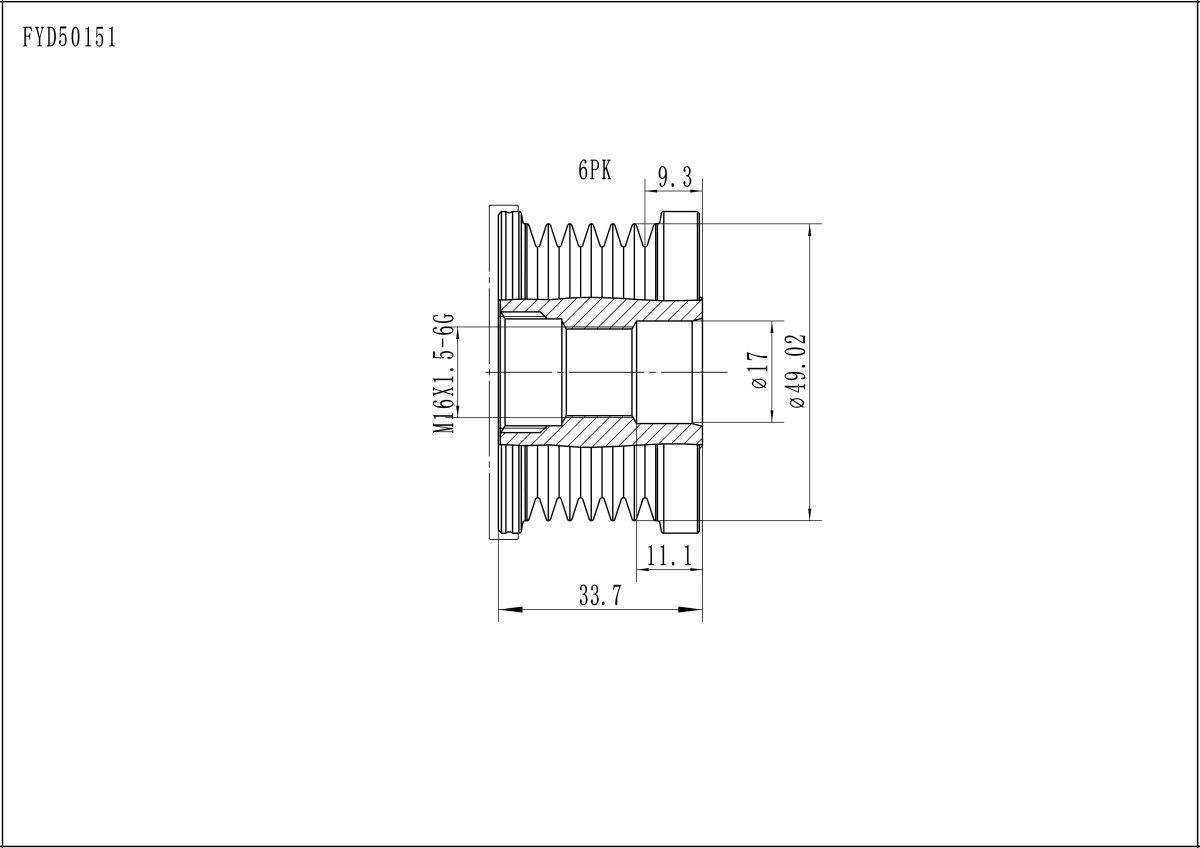FYD50151 Overrunning Alternator Pulley