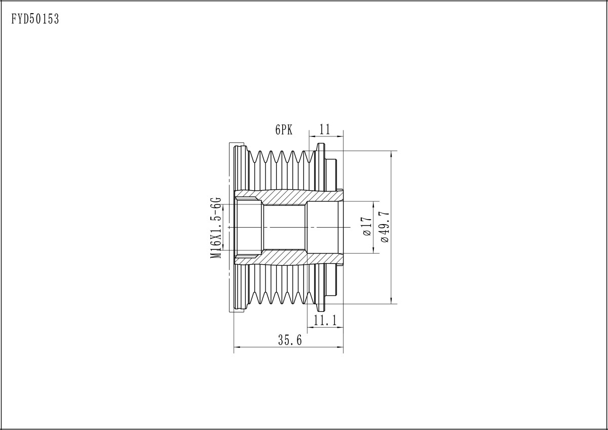 FYD50153 Overrunning Alternator Pulley