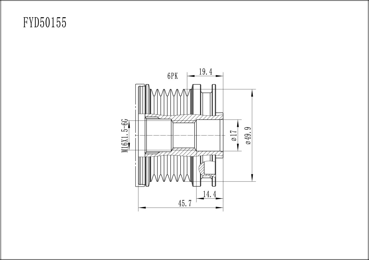 FYD50155 Overrunning Alternator Pulley