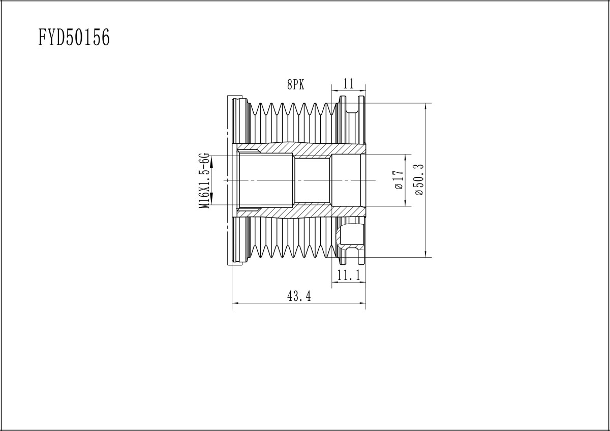 FYD50156 Overrunning Alternator Pulley