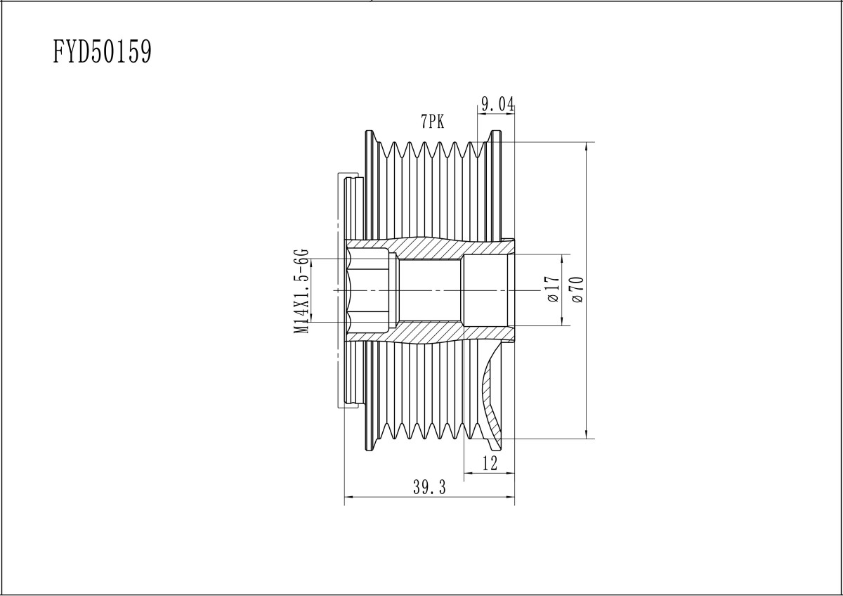 FYD50159 Overrunning Alternator Pulley