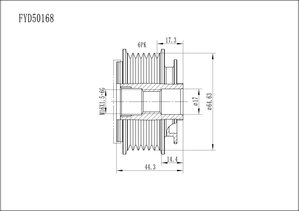 FYD50168 Overrunning Alternator Pulley