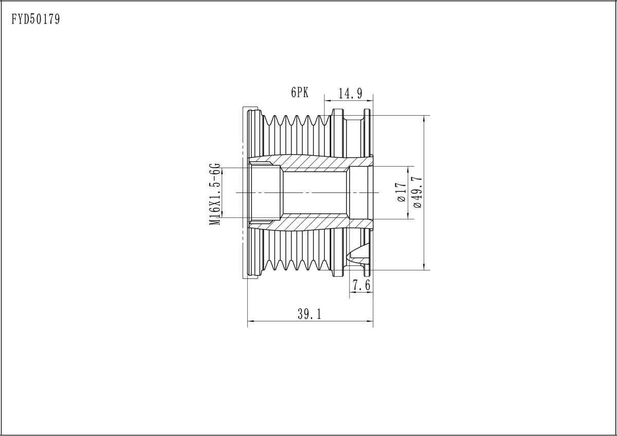 FYD50179 Overrunning Alternator Pulley