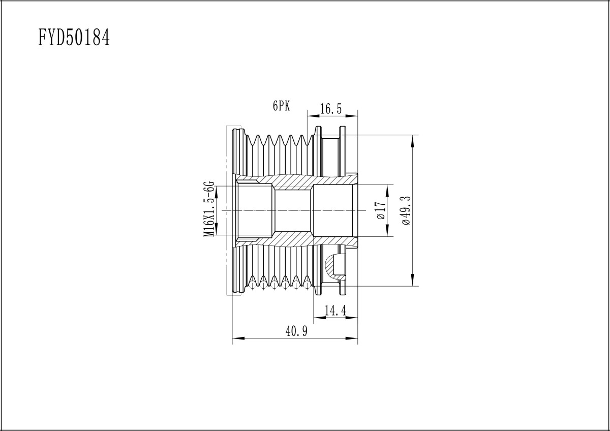 FYD50184 Overrunning Alternator Pulley