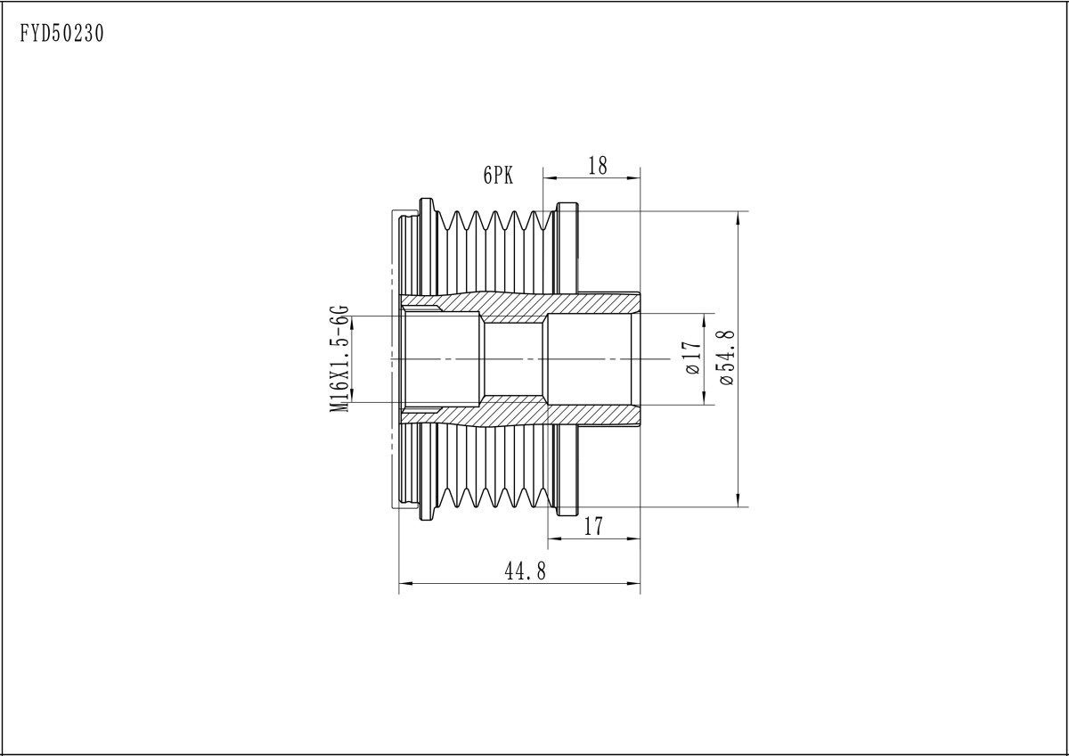 FYD50230 Overrunning Alternator Pulley