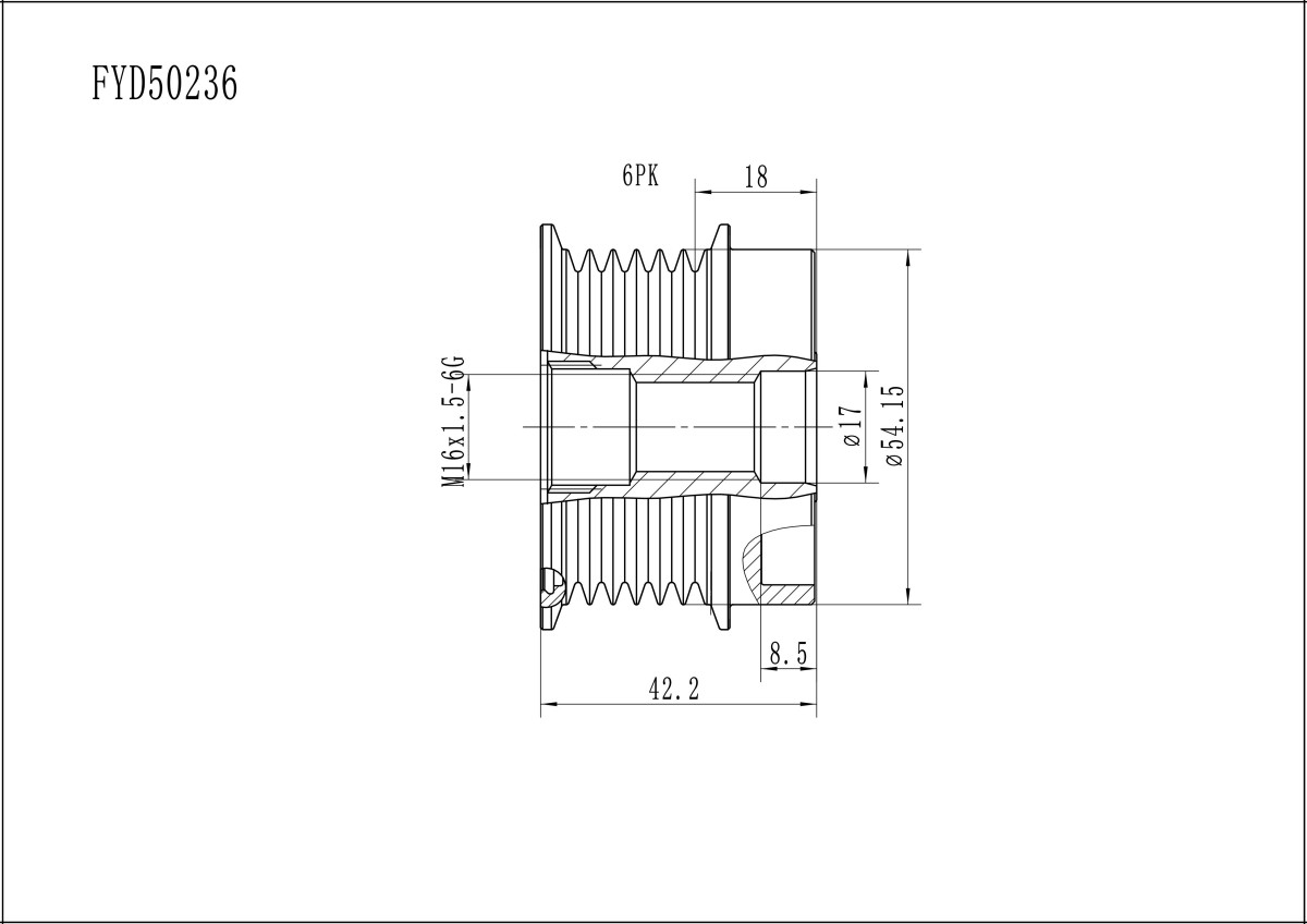 FYD50236 Overrunning Alternator Pulley