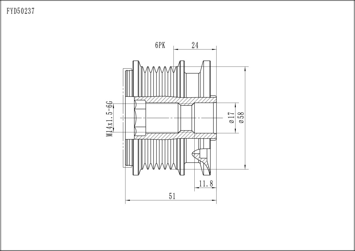 FYD50237 Overrunning Alternator Pulley