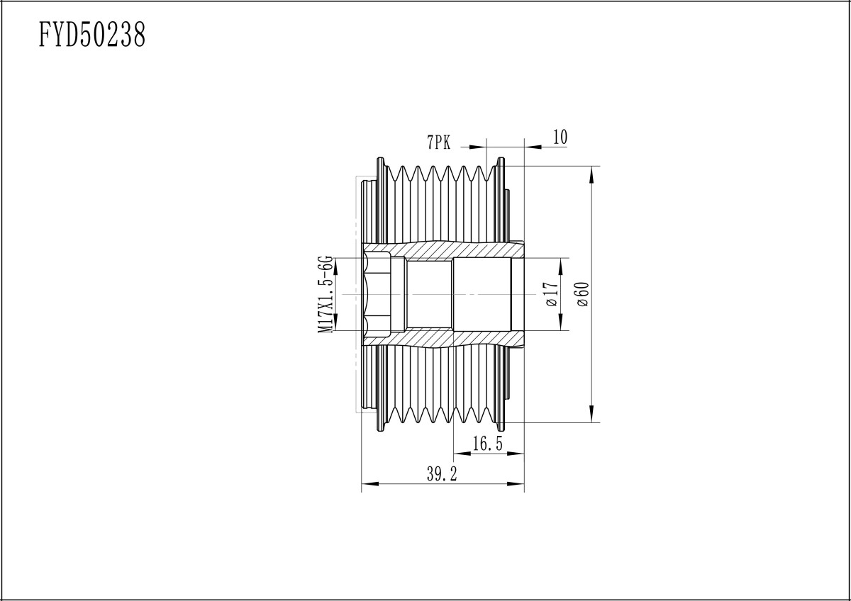FYD50238 Overrunning Alternator Pulley