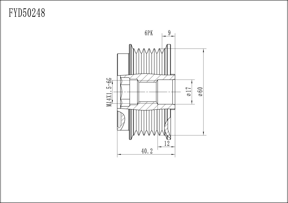 FYD50248 Overrunning Alternator Pulley