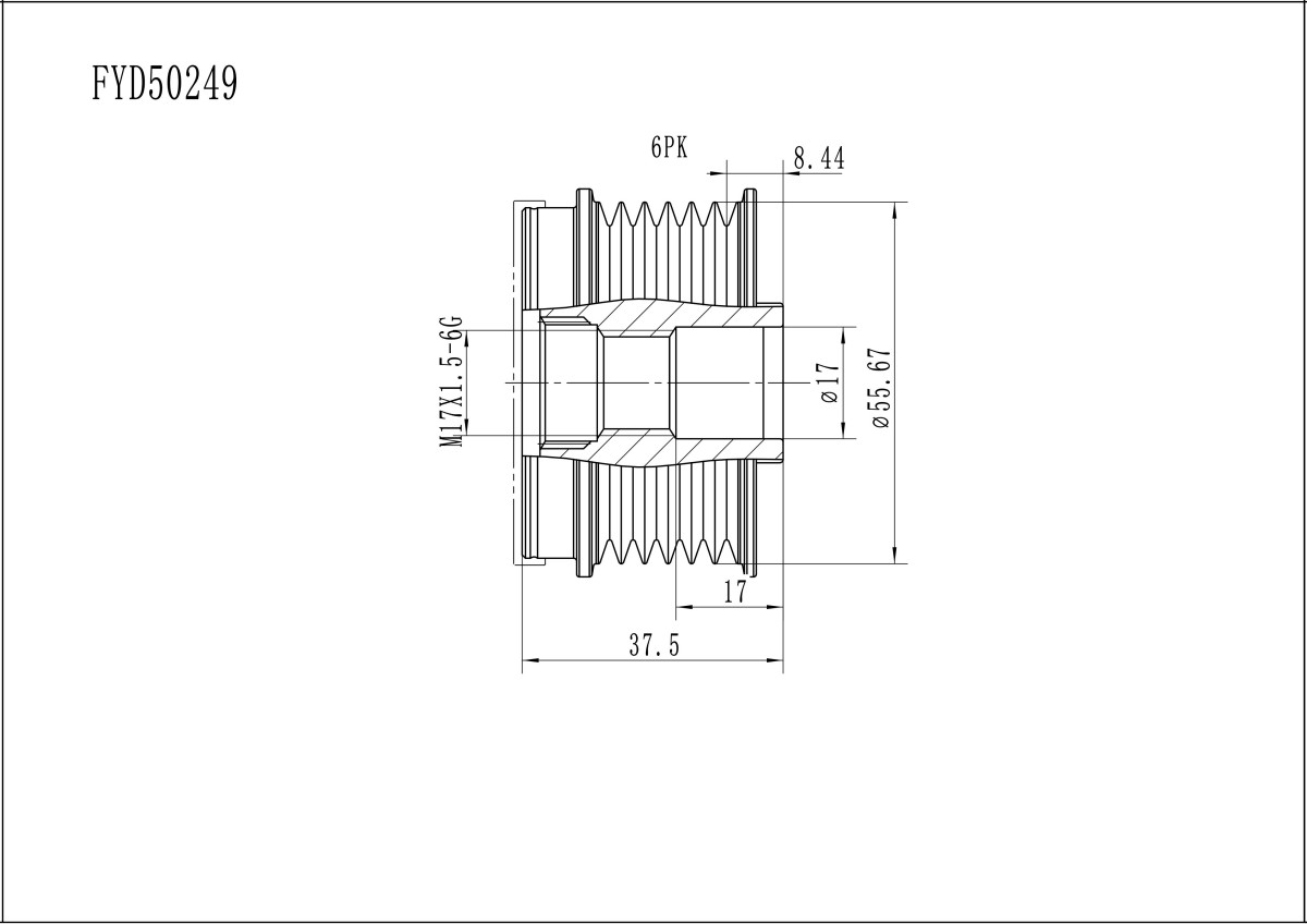 FYD50249 Overrunning Alternator Pulley