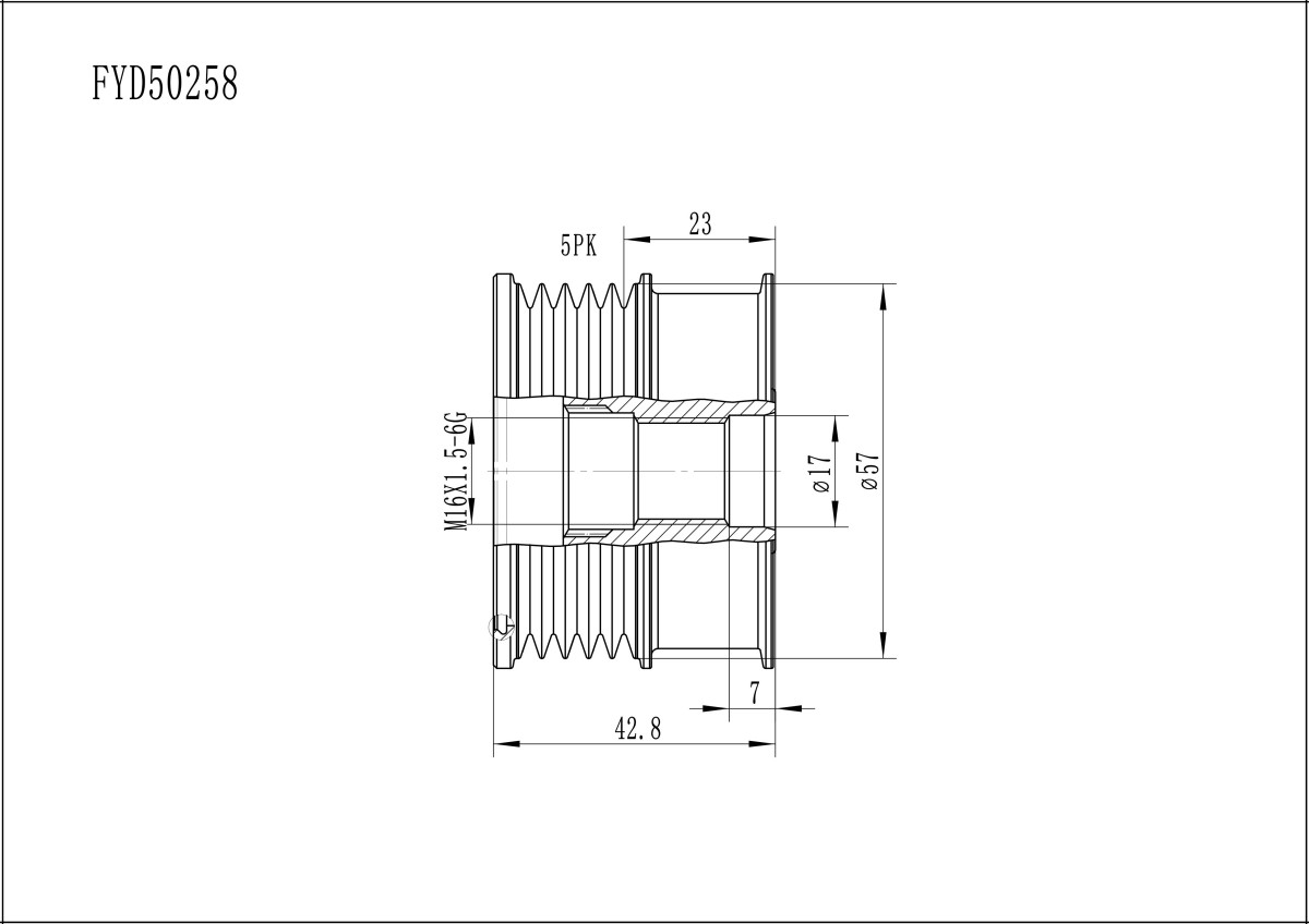 FYD50258 Overrunning Alternator Pulley