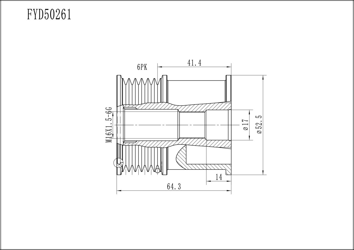 FYD50261 Overrunning Alternator Pulley