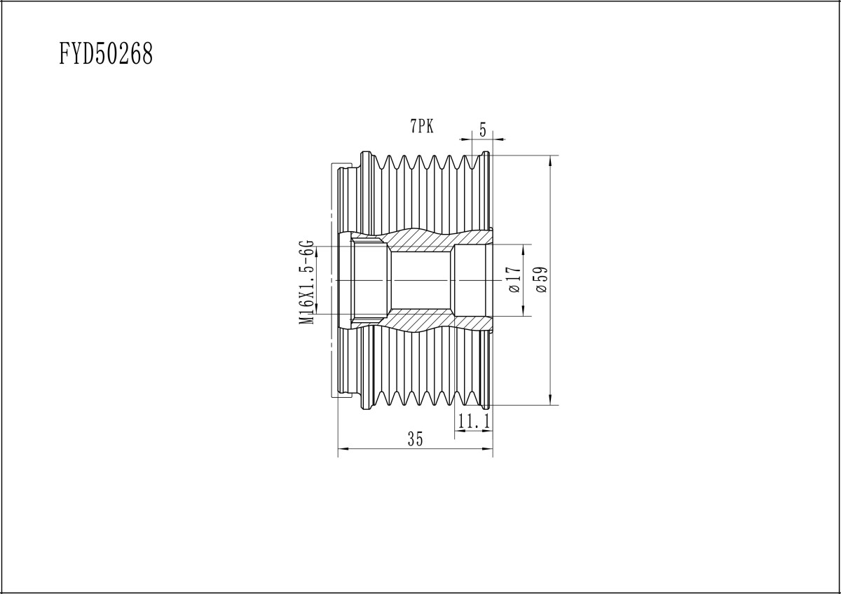 FYD50268 Overrunning Alternator Pulley