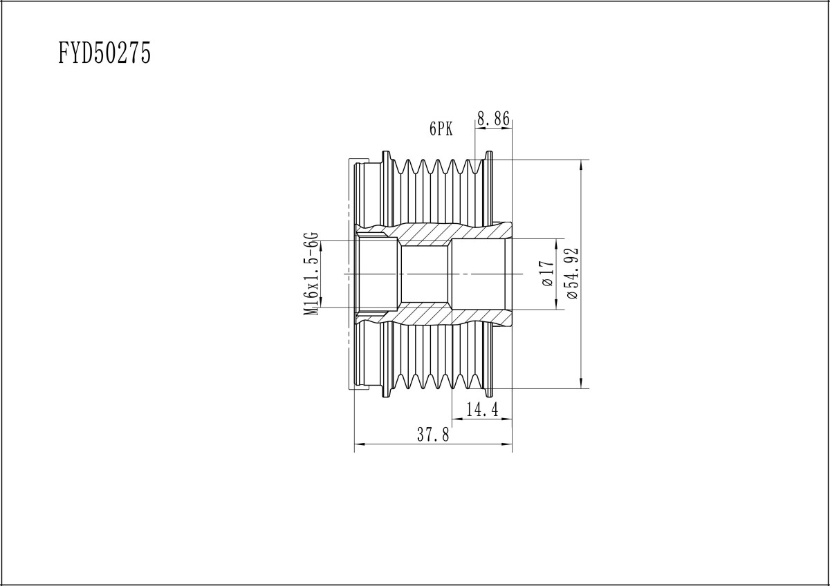 FYD50275 Overrunning Alternator Pulley