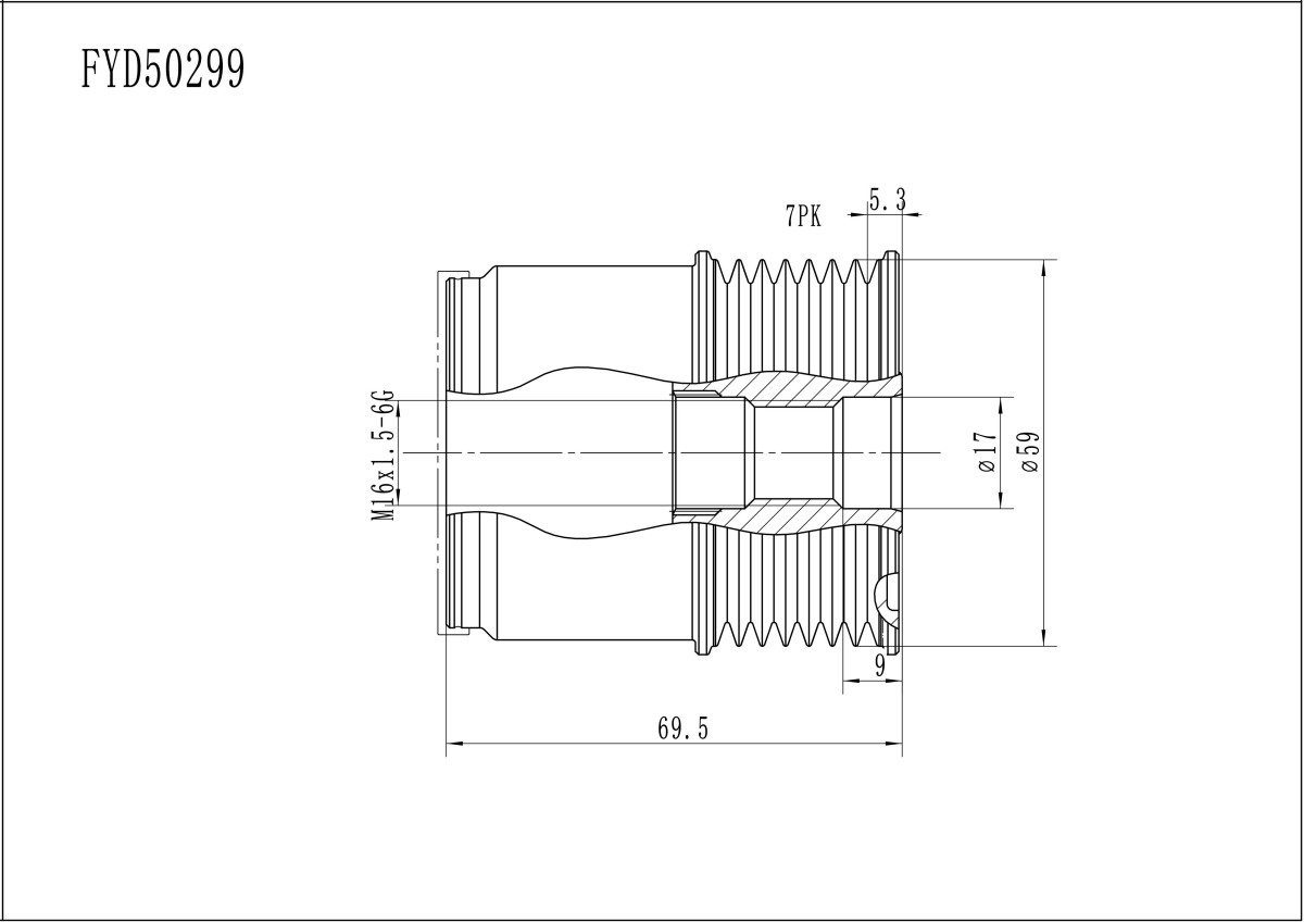 FYD50299 Overrunning Alternator Pulley