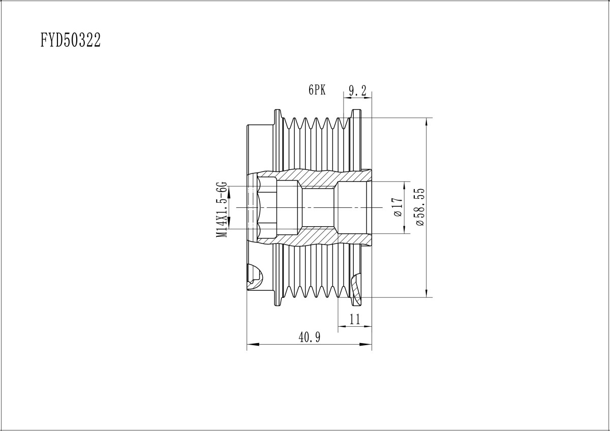 FYD50322 Overrunning Alternator Pulley