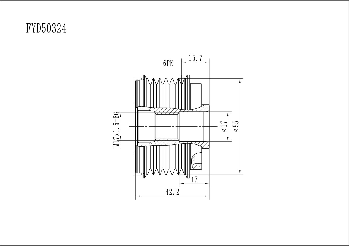 FYD50324 Overrunning Alternator Pulley