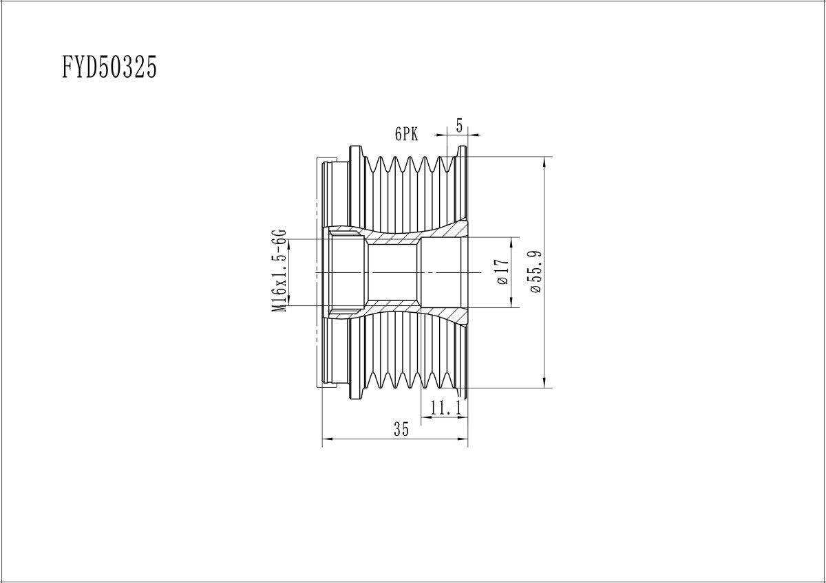 FYD50325 Overrunning Alternator Pulley