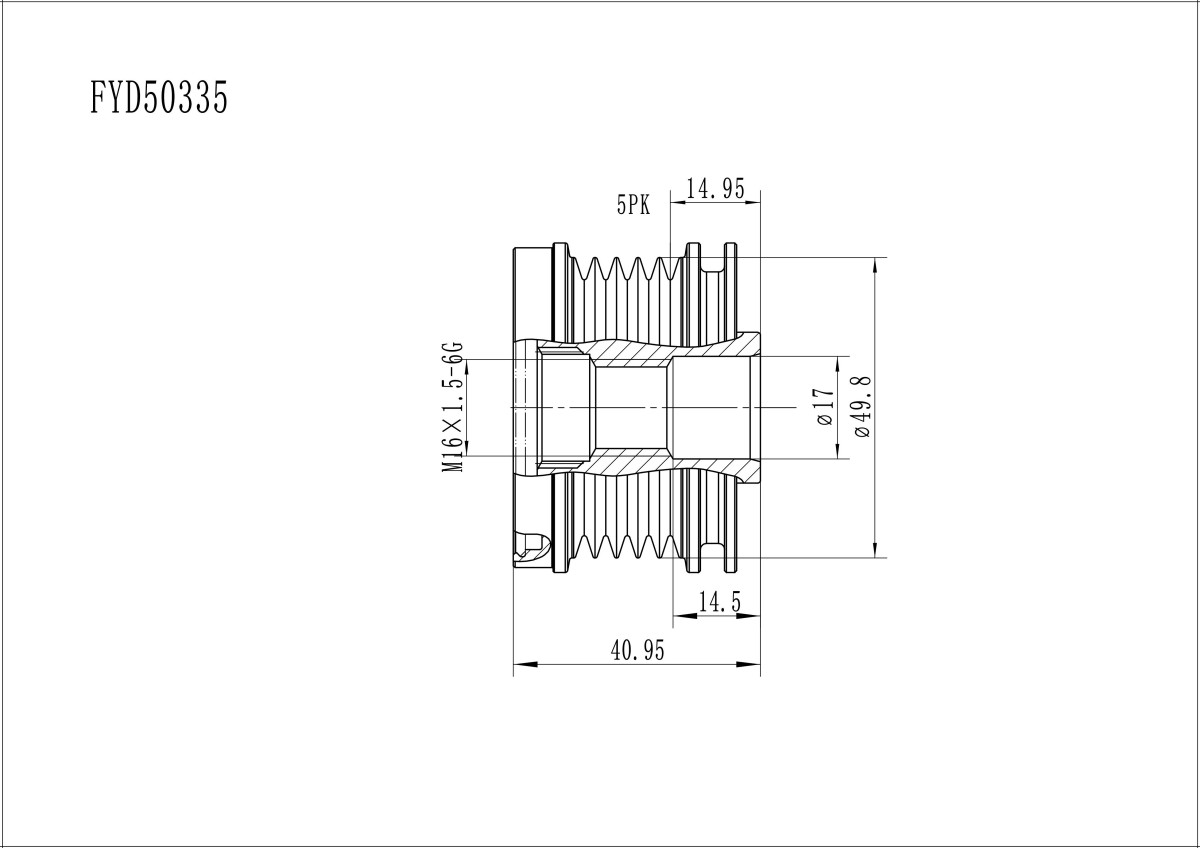 FYD50335 Overrunning Alternator Pulley