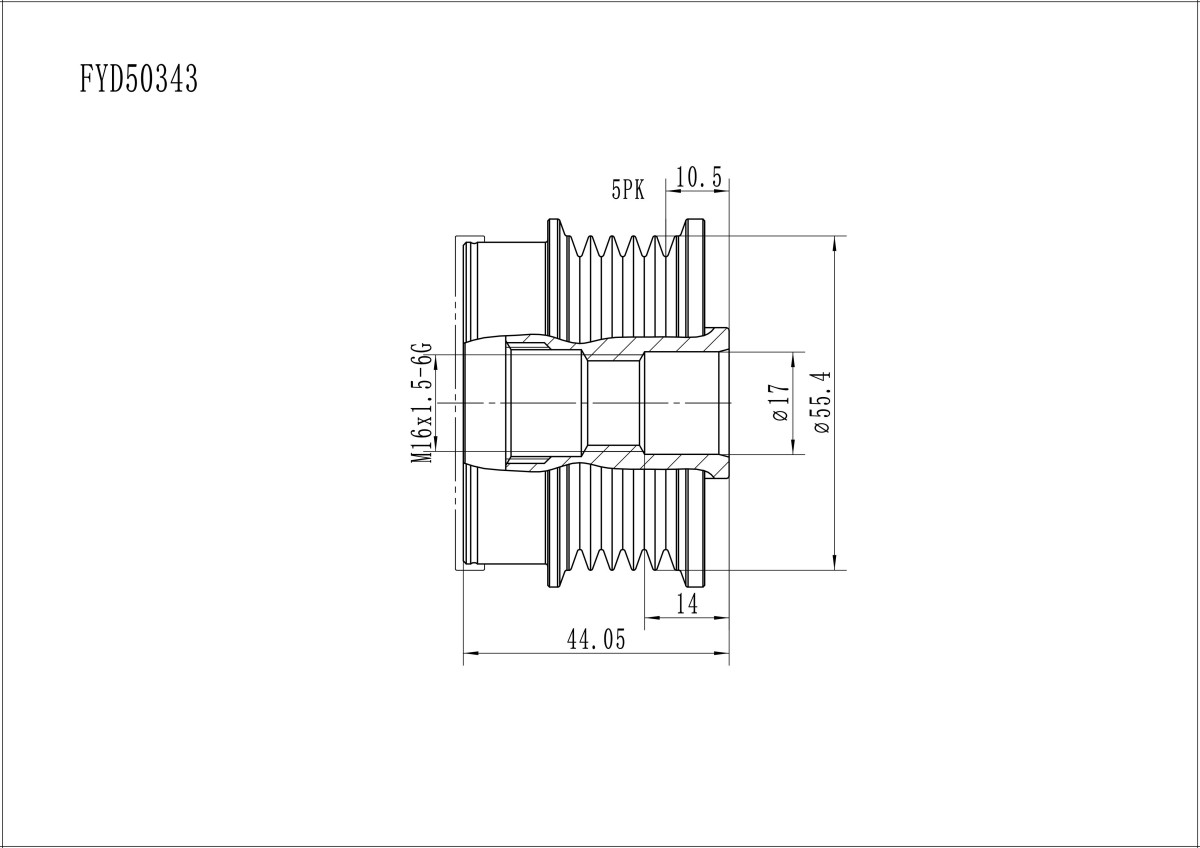 FYD50343 Overrunning Alternator Pulley