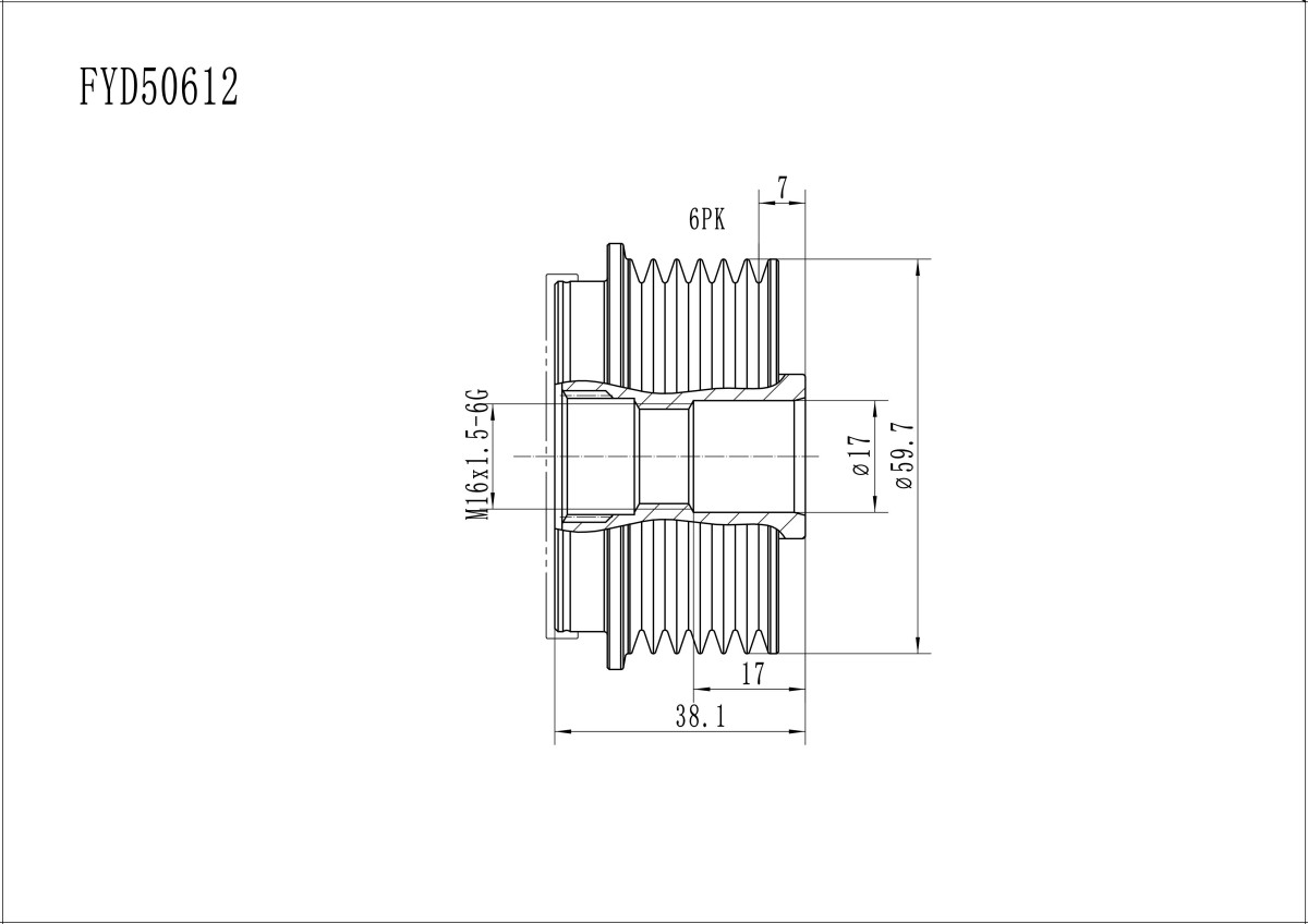 FYD50612 Overrunning Alternator Pulley